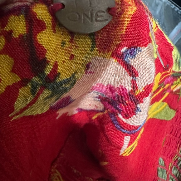 Free People FP One Love of My Life Red Floral Wide Leg Pants Boho Festival SP - Picture 5 of 9